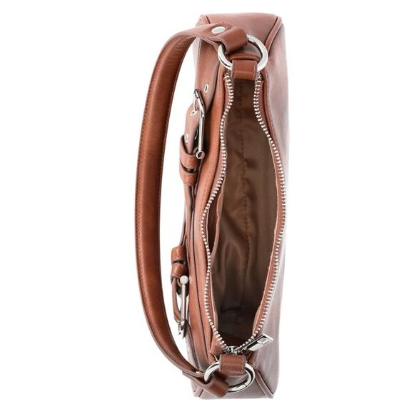 No Boundaries Shoulder Bag Purse Women Cognac Brown Double Buckles - Picture 4 of 4